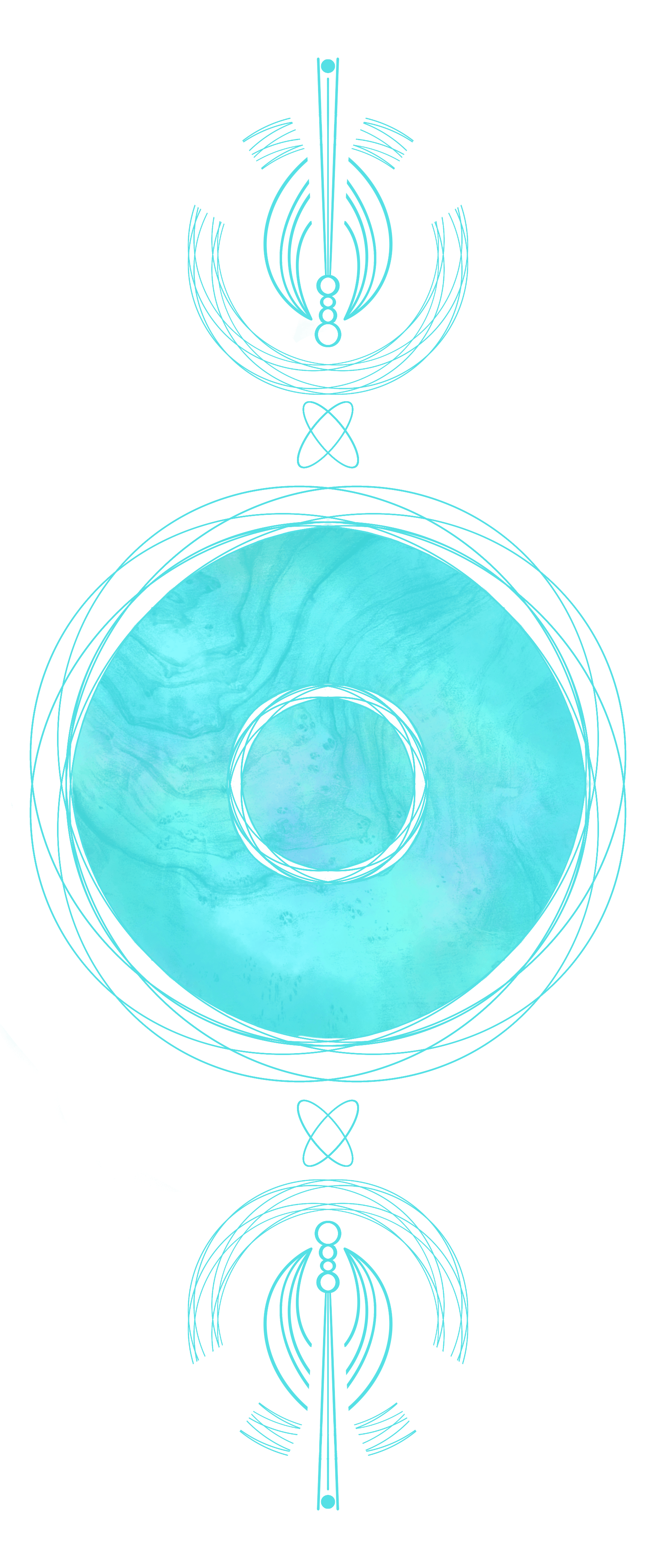 mélanie gay ruiz illustration doula des fées soleil cercle turquoise